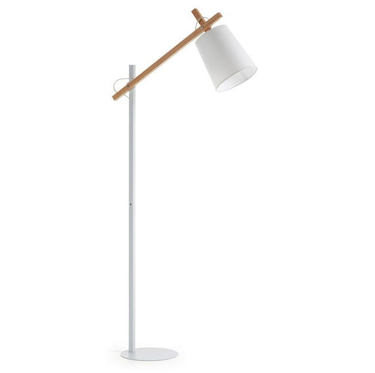 Lampadar alb/maro din metal 166 cm Kosta Kave Home