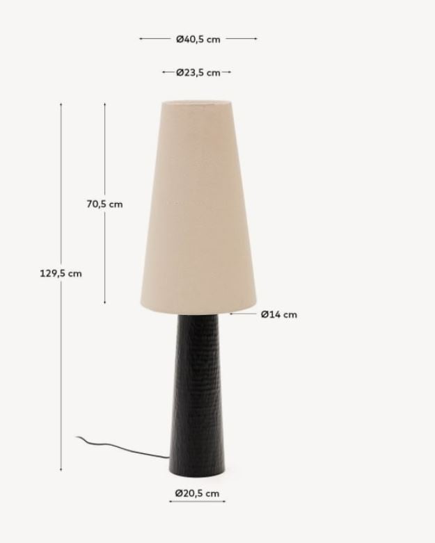 Lampadar alb/negru din metal 129 cm Senni Kave Home