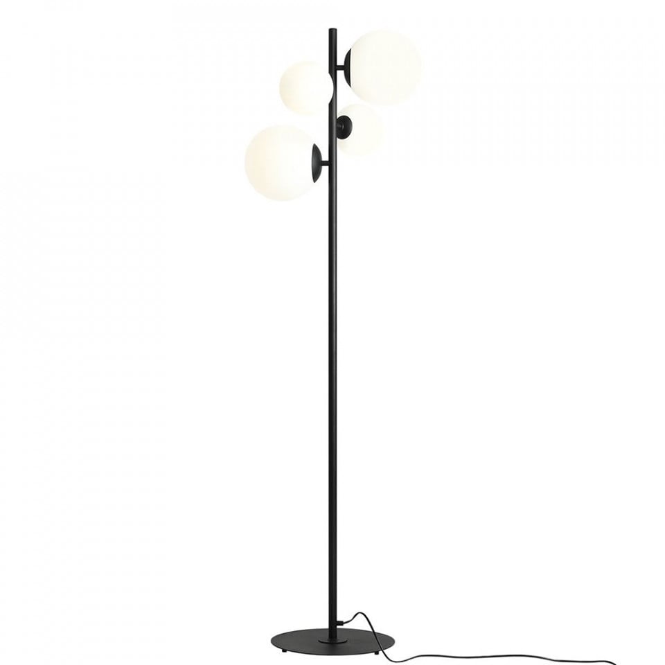 Lampadar alb/negru din sticla cu 4 becuri 161 cm Bloom Aldex