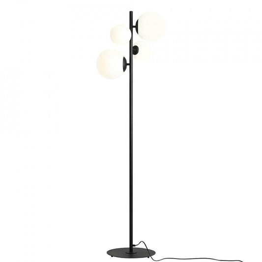 Lampadar alb/negru din sticla cu 4 becuri 161 cm Bloom Aldex