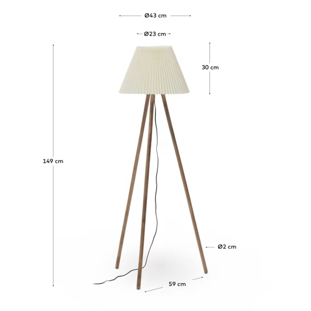 Lampadar bej din bumbac 149 cm Benicarlo Kave Home