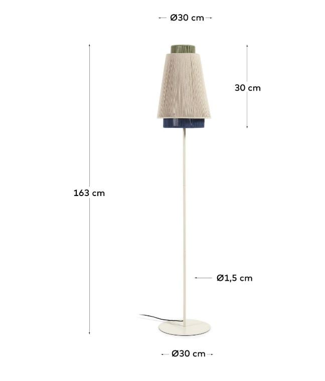 Lampadar bej din fibre naturale 163 cm Yuvia Kave Home
