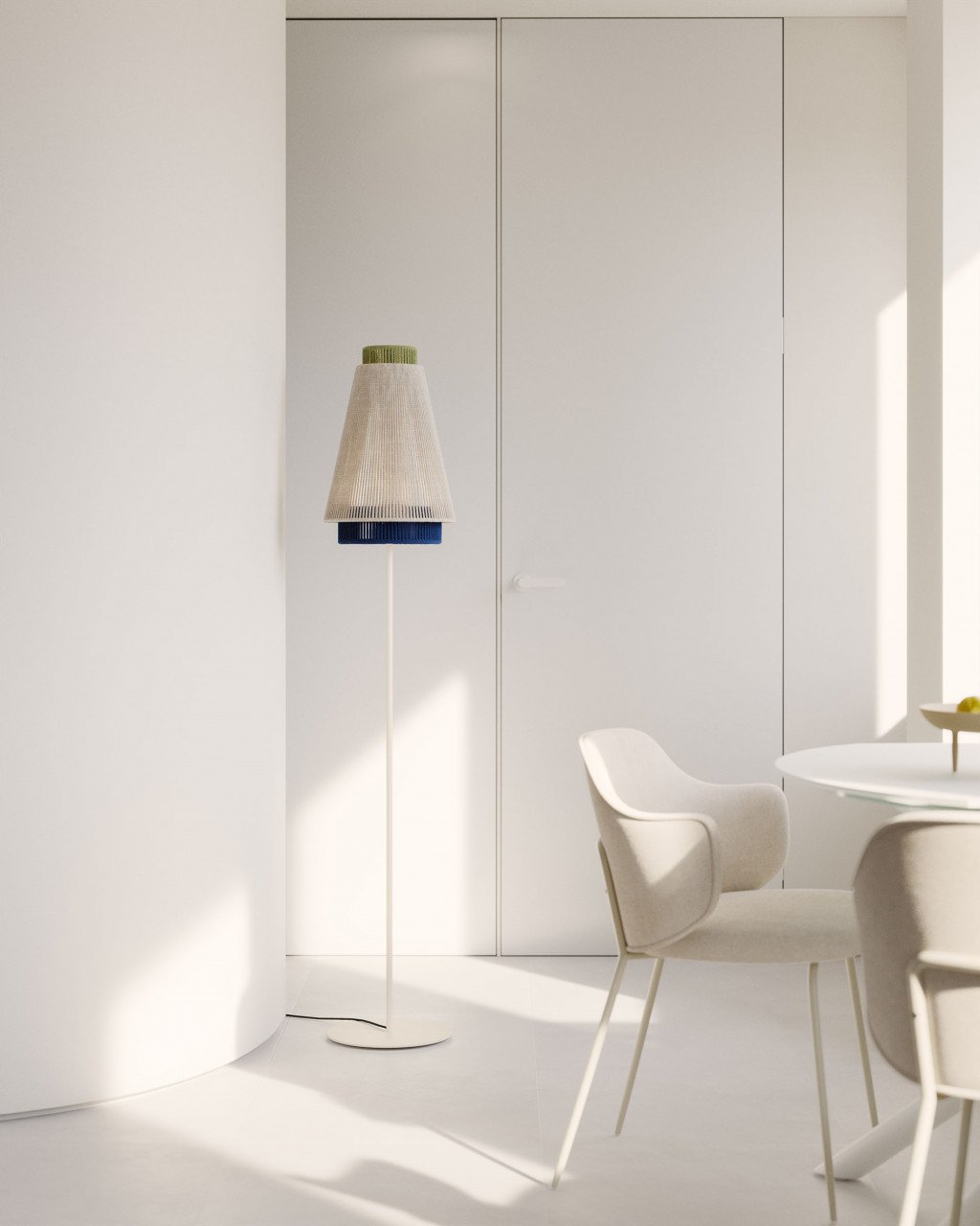 Lampadar bej din fibre naturale 163 cm Yuvia Kave Home