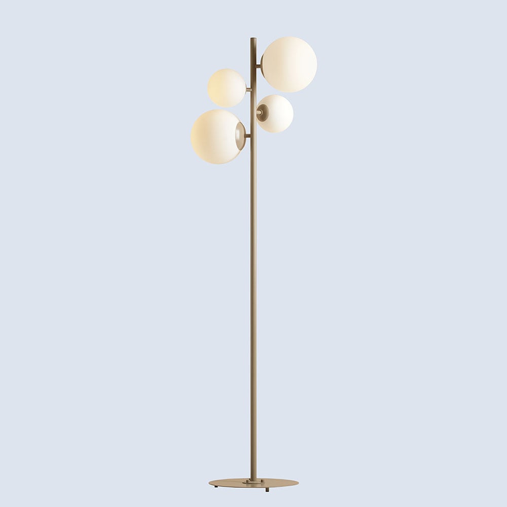 Lampadar bej din sticla cu 4 becuri 161 cm Bloom Aldex