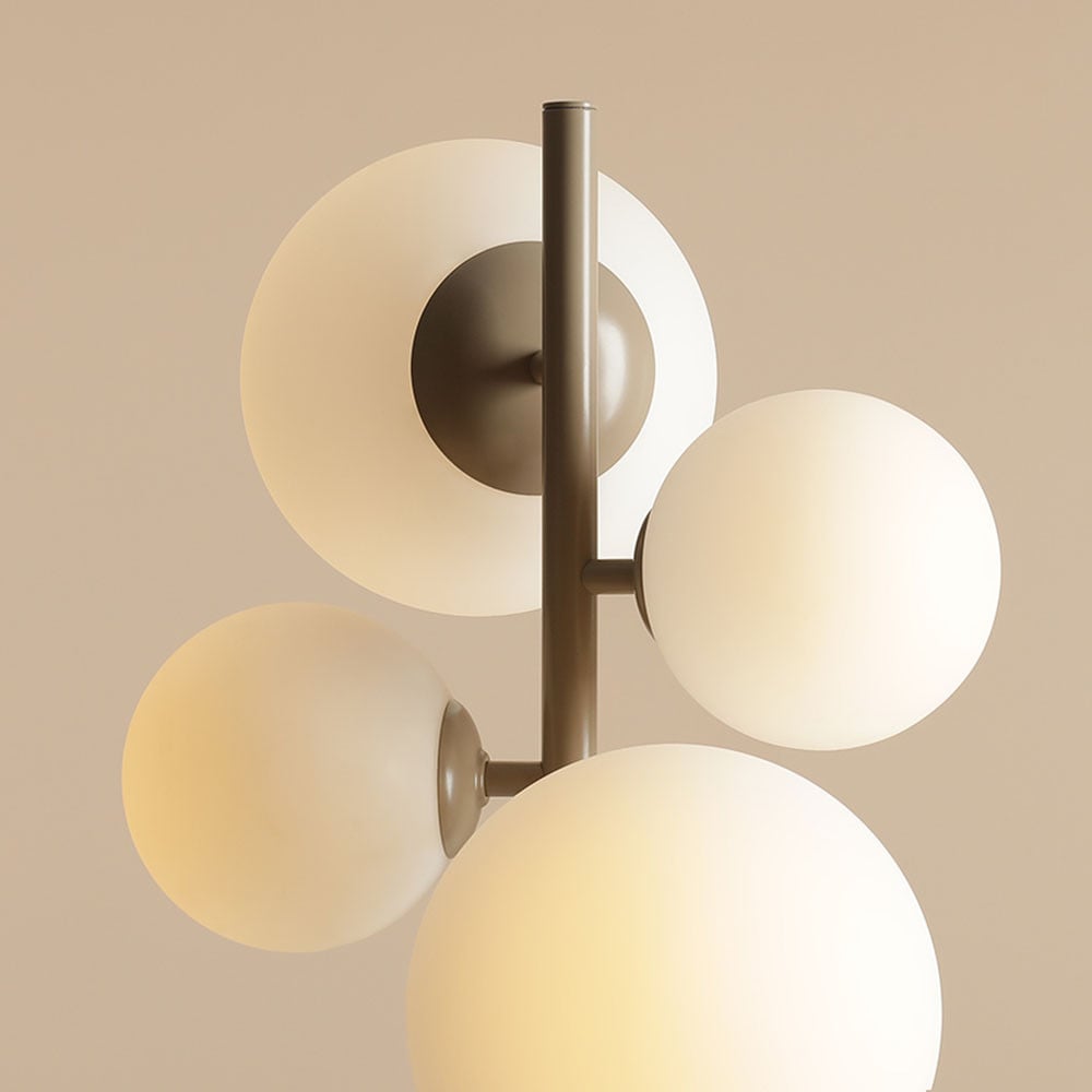 Lampadar bej din sticla cu 4 becuri 161 cm Bloom Aldex