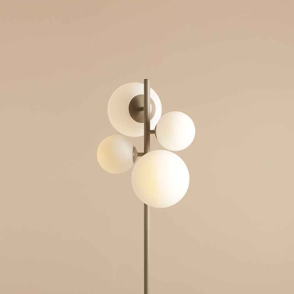 Lampadar bej din sticla cu 4 becuri 161 cm Bloom Aldex