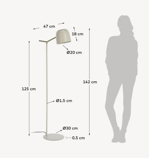 Lampadar crem din metal 138 cm Alish Kave Home