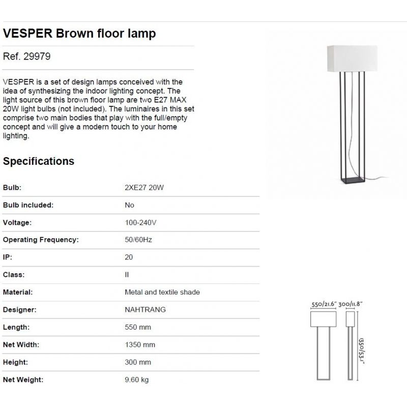 Lampadar design modern VESPER maro