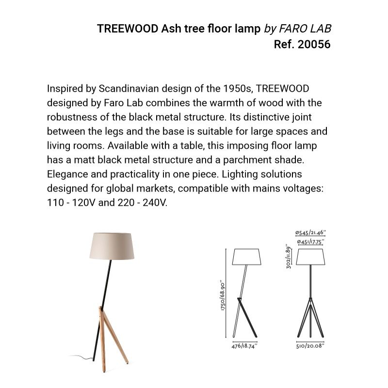 Lampadar, Lampa de podea design scandinav TREEWOOD