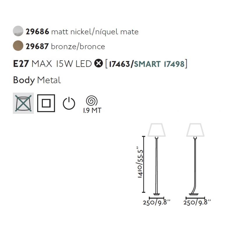 Lampadar / Lampa de podea eleganta design clasic REM auriu/alb