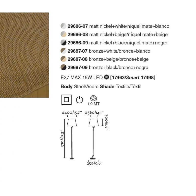 Lampadar / Lampa de podea eleganta design clasic REM bronz/negru