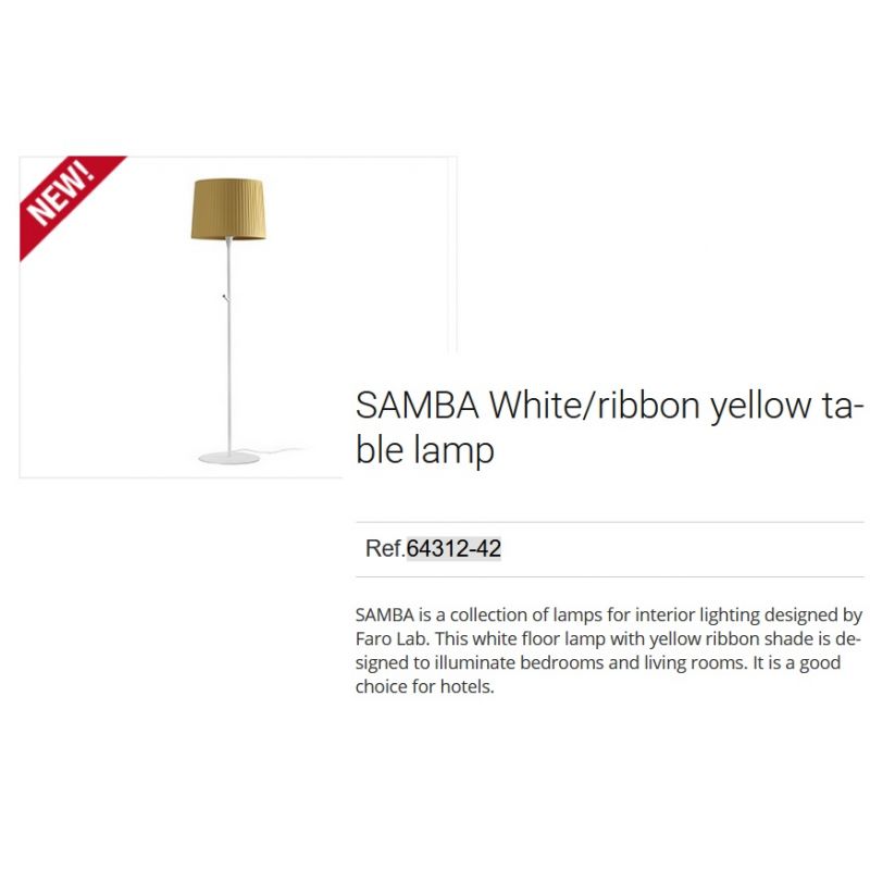 Lampadar / Lampa de podea modern design elegant SAMBA alb/galben