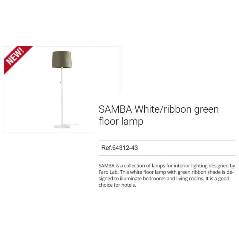 Lampadar / Lampa de podea modern design elegant SAMBA alb/verde