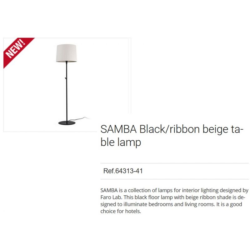 Lampadar / Lampa de podea modern design elegant SAMBA negru/bej