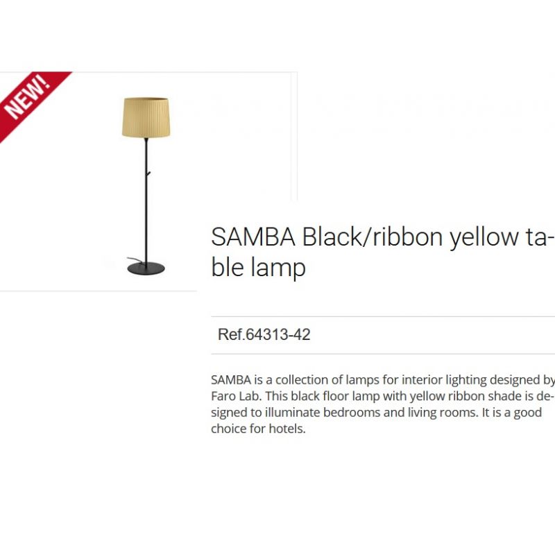 Lampadar / Lampa de podea modern design elegant SAMBA negru/galben