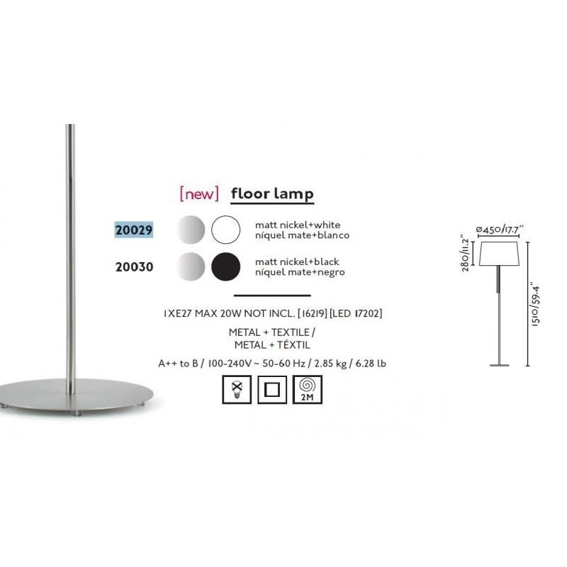 Lampadar / Lampa de podea moderna alba, VOLTA