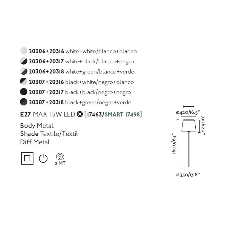 Lampadar / Lampa de podea moderna design elegant SAVOY neagra