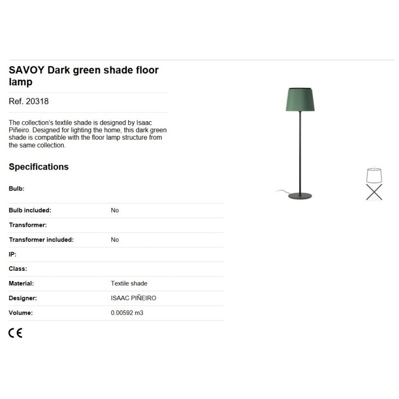 Lampadar / Lampa de podea moderna design elegant SAVOY negru/verde