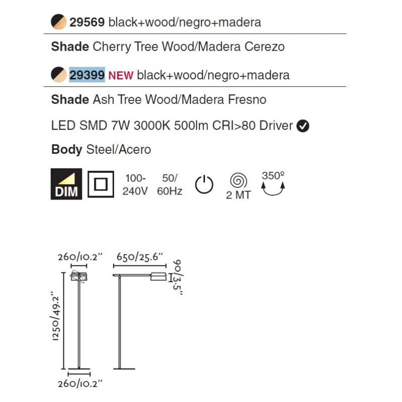 Lampadar LED dimabil design deosebit LOOP frasin