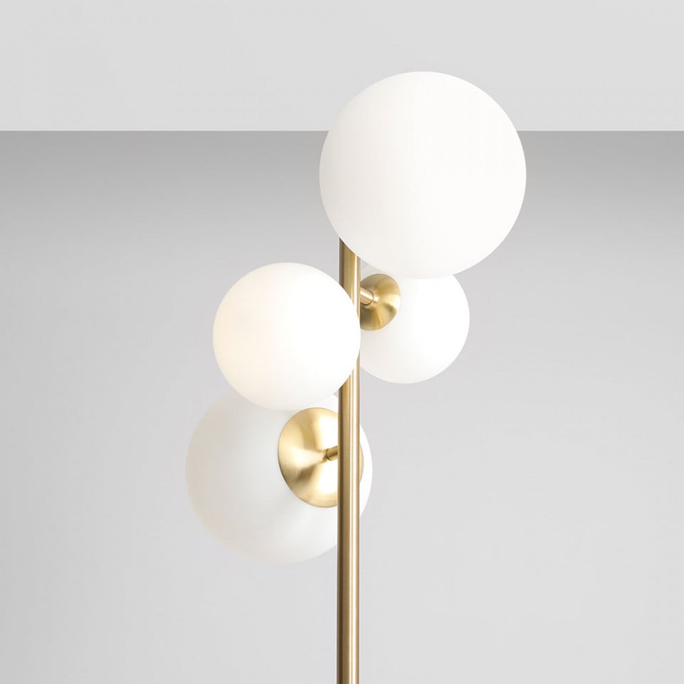 Lampadar maro alama/alb din metal cu 4 becuri 161 cm Bloom Aldex