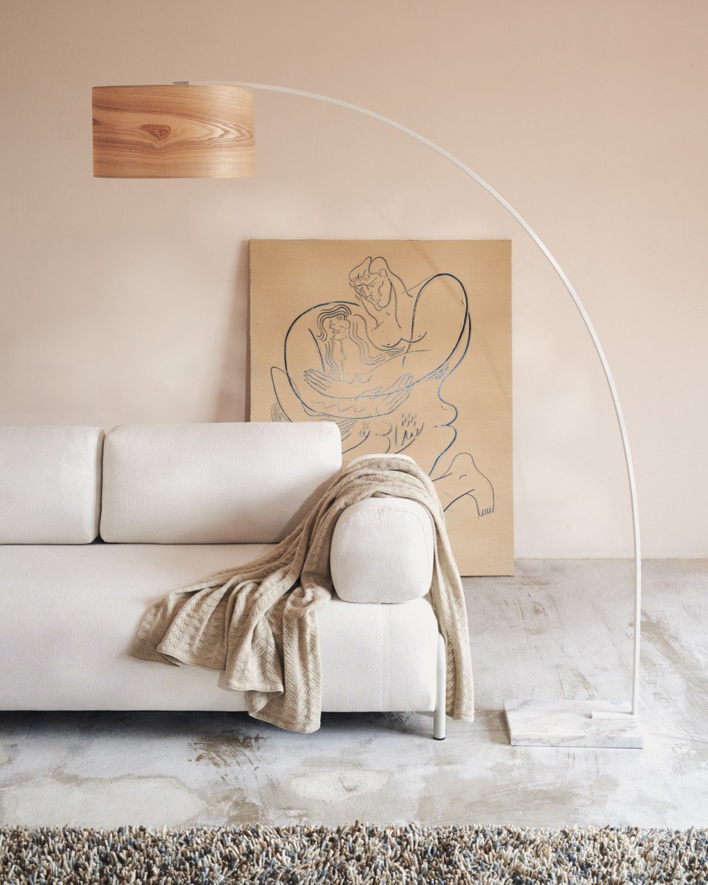 Lampadar maro din metal 210 cm Juhe Kave Home