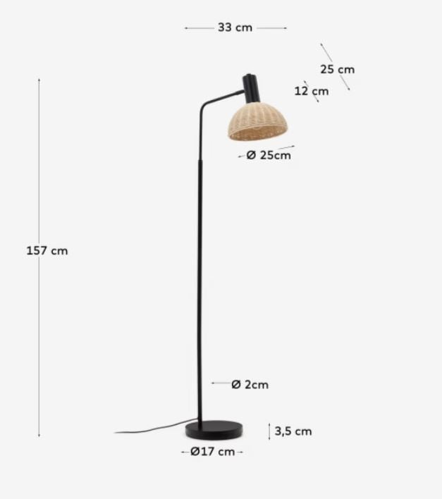 Lampadar maro din ratan 168 cm Damila Kave Home