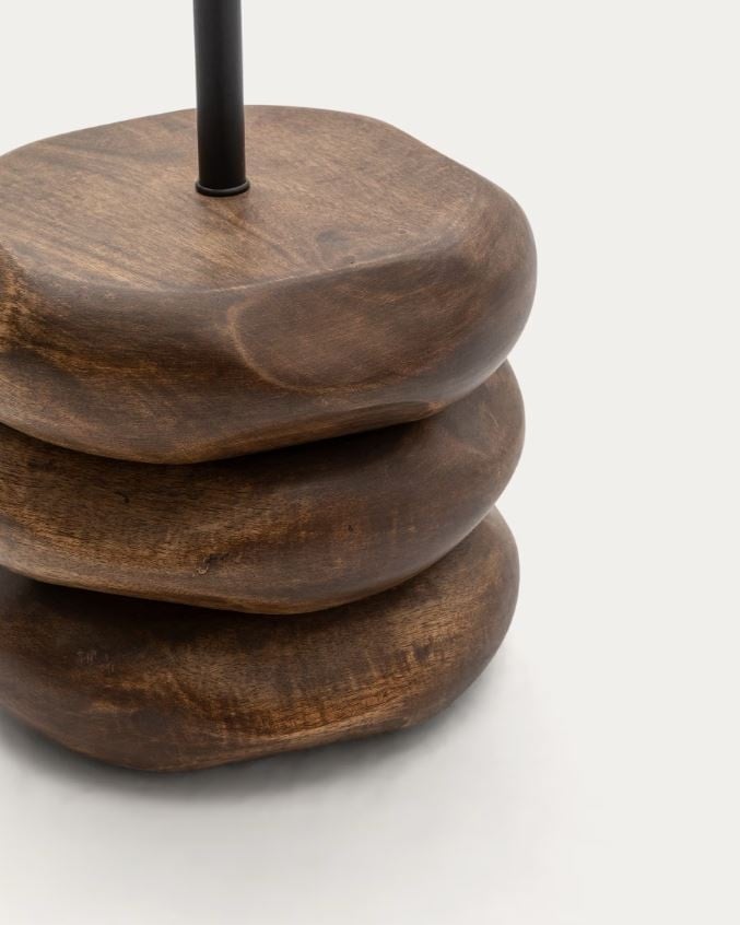 Lampadar maro/negru din lemn 147 cm Kor Kave Home