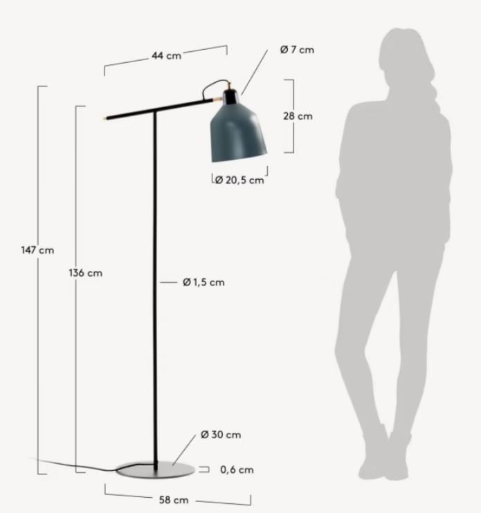 Lampadar multicolor din metal 146 cm Olimpia Kave Home