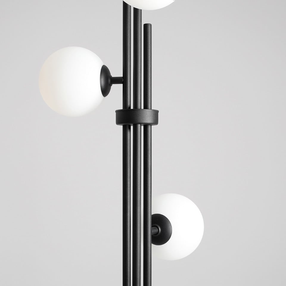 Lampadar negru/alb din metal cu 3 becuri 168 cm Harmony Aldex