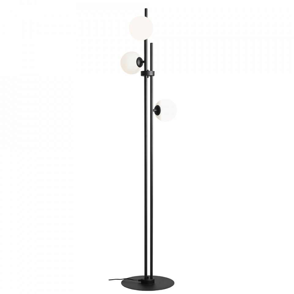 Lampadar negru/alb din metal cu 3 becuri 168 cm Harmony Aldex