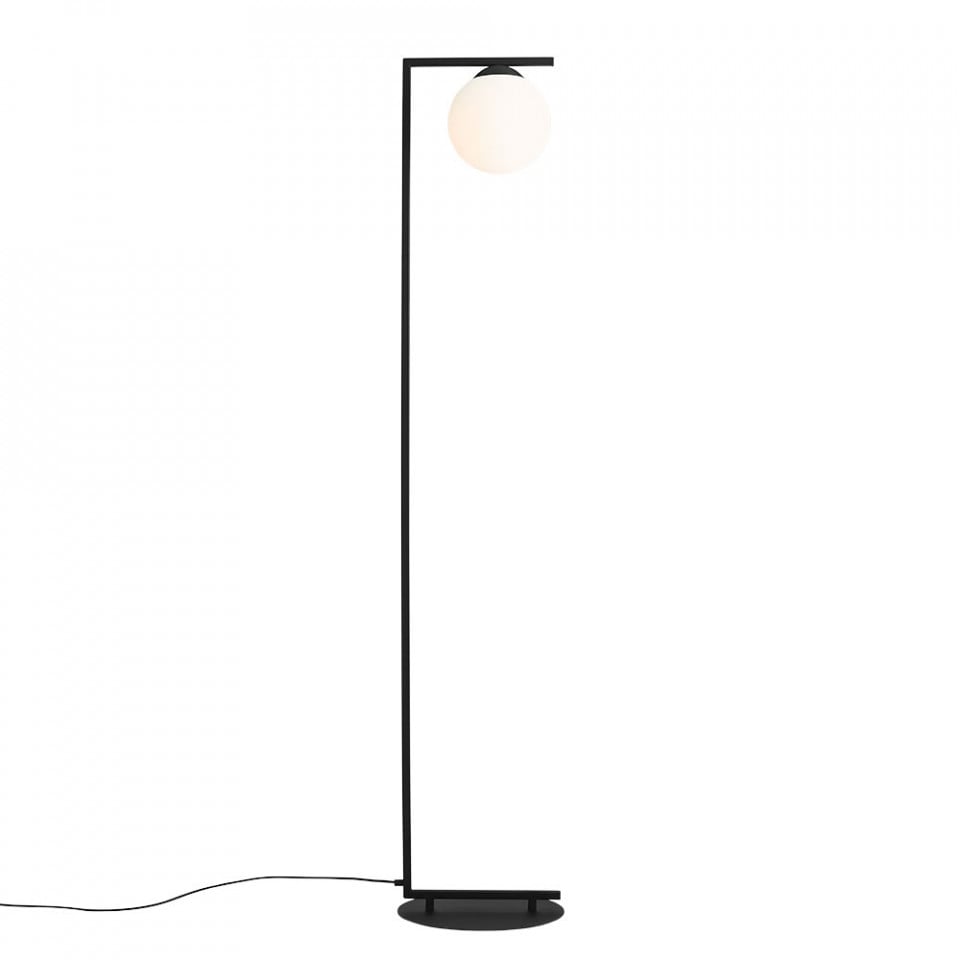 Lampadar negru/alb din metal si sticla 168 cm Zac Floor Black Down Aldex