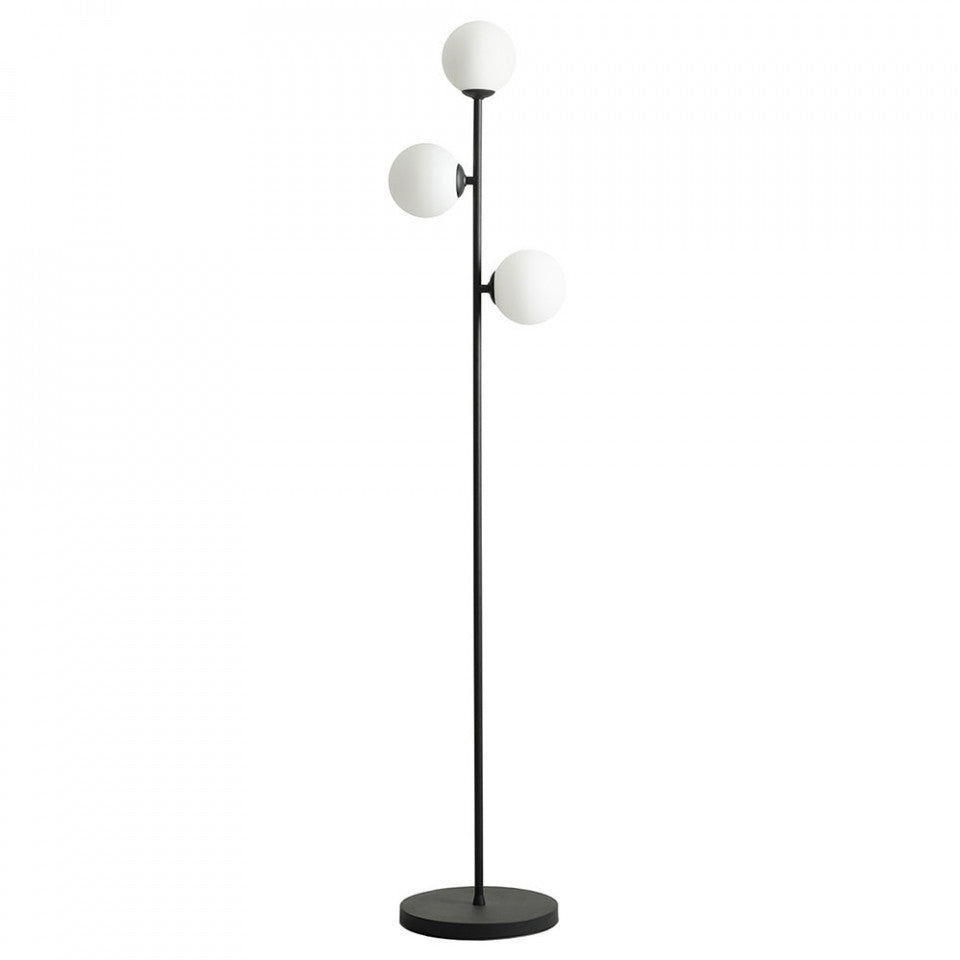 Lampadar negru/alb din sticla cu 3 becuri 168 cm Libra Aldex