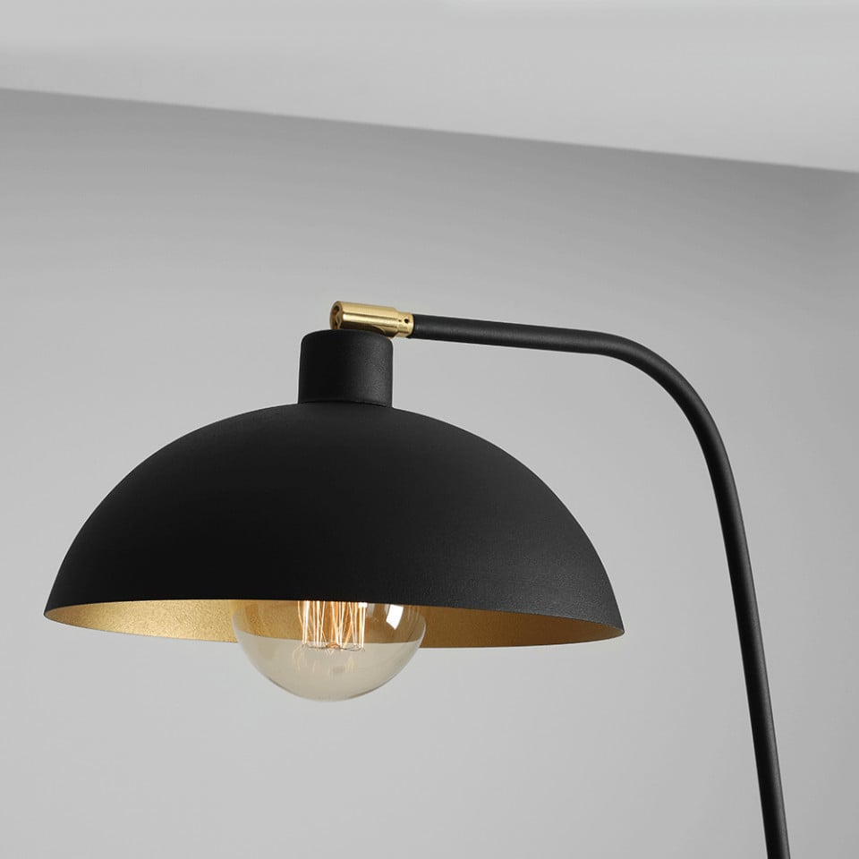 Lampadar negru/auriu din metal 165 cm Espace Aldex