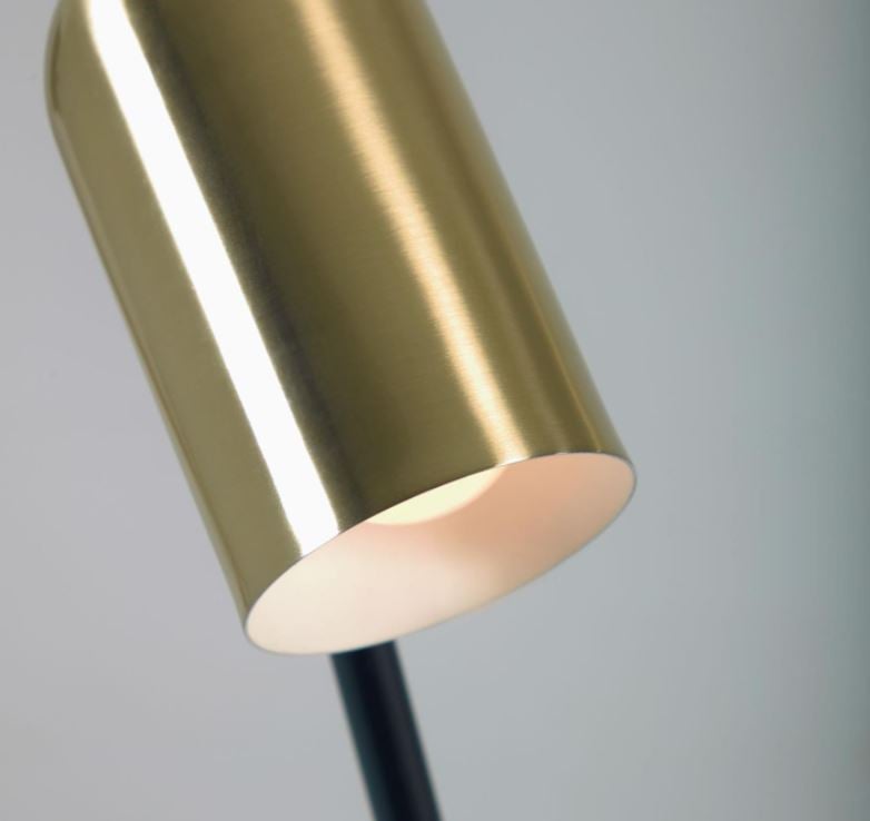 Lampadar negru/auriu din metal cu 2 becuri 152 cm Clemence Kave Home