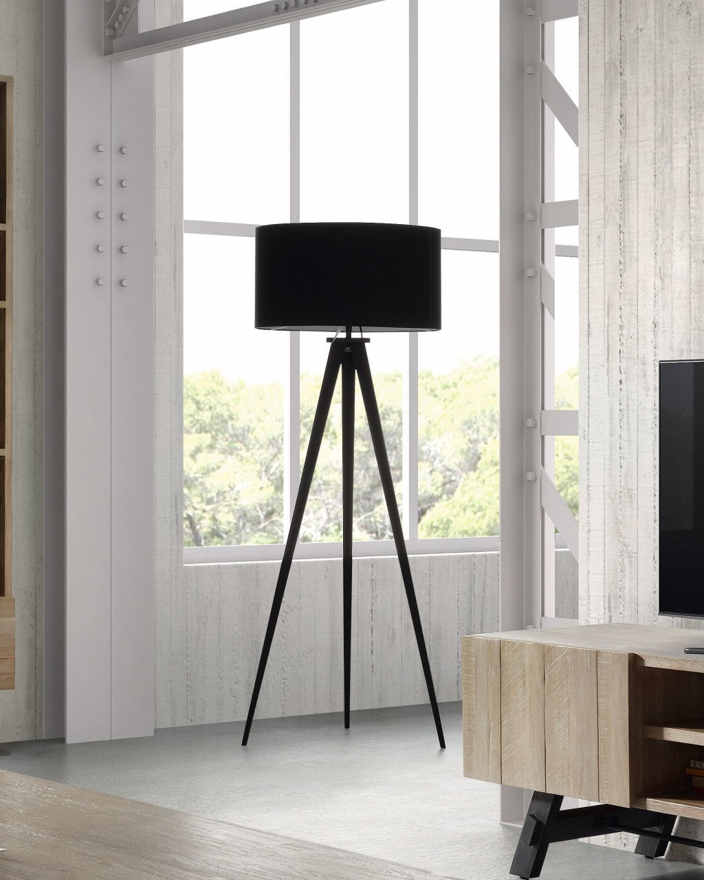 Lampadar negru din metal 157 cm Iguazu Kave Home