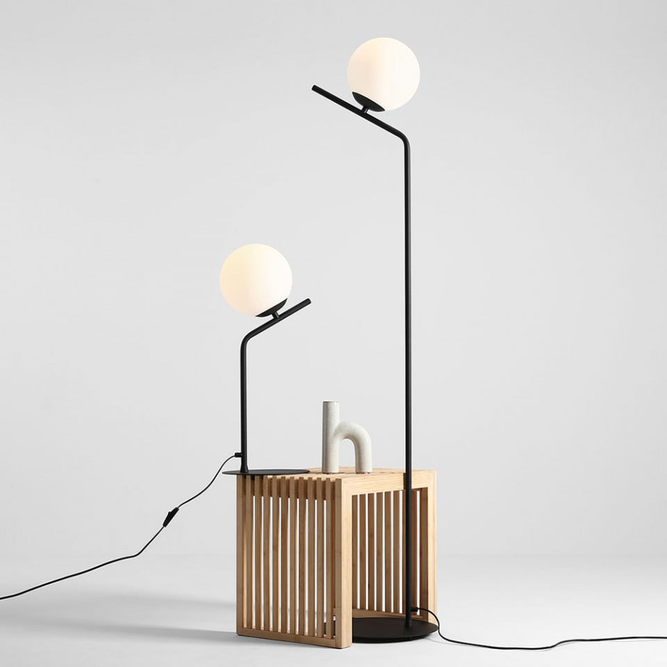 Lampadar negru din metal 161 cm Gallia Aldex