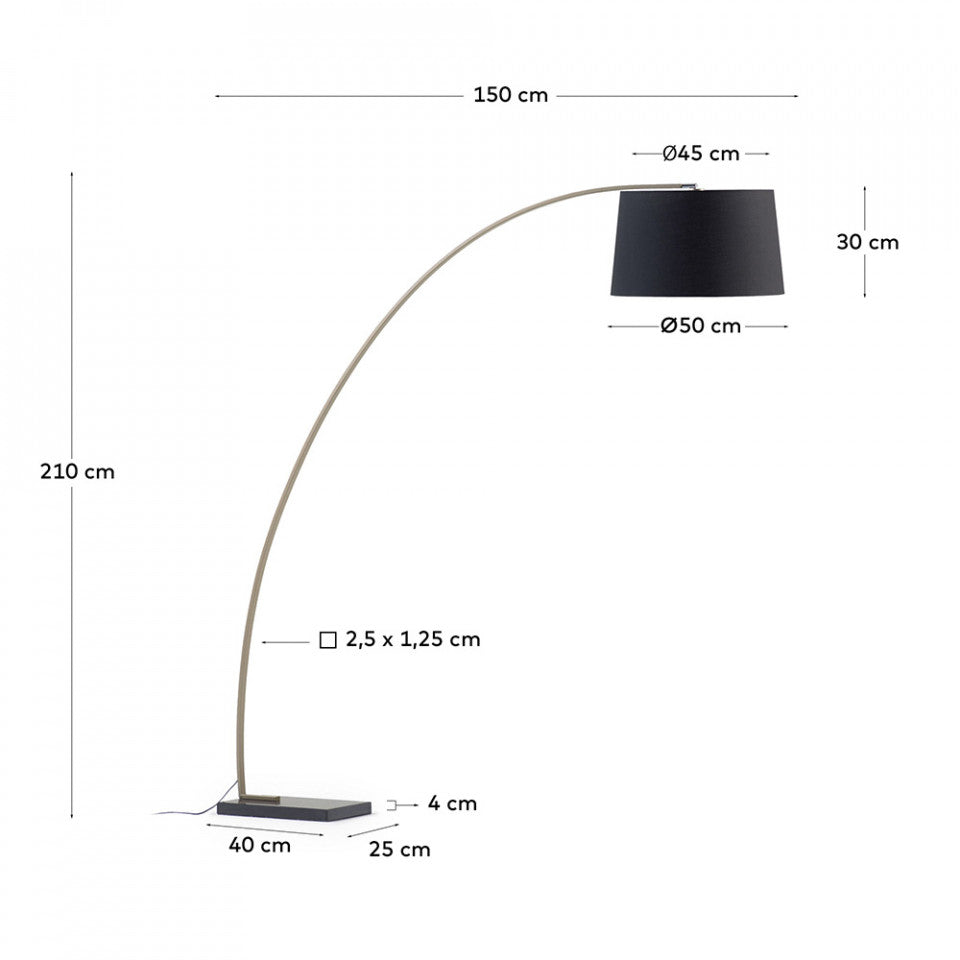 Lampadar negru din metal 210 cm Juhe Kave Home