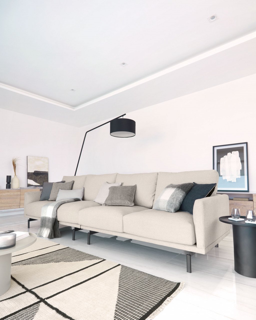 Lampadar negru din metal 222 cm Ciana Kave Home