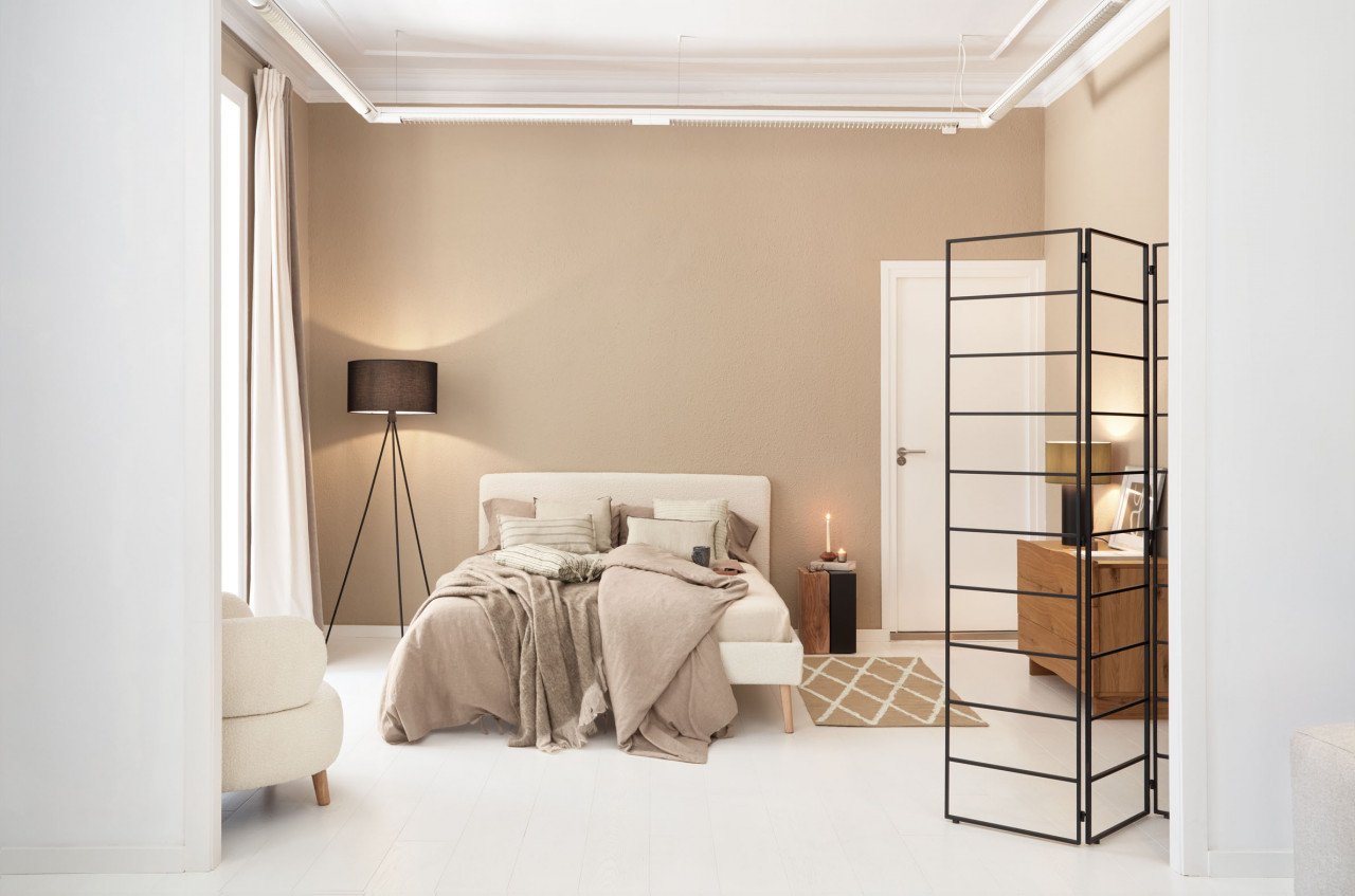 Lampadar negru din textil 160 cm Ikia Kave Home