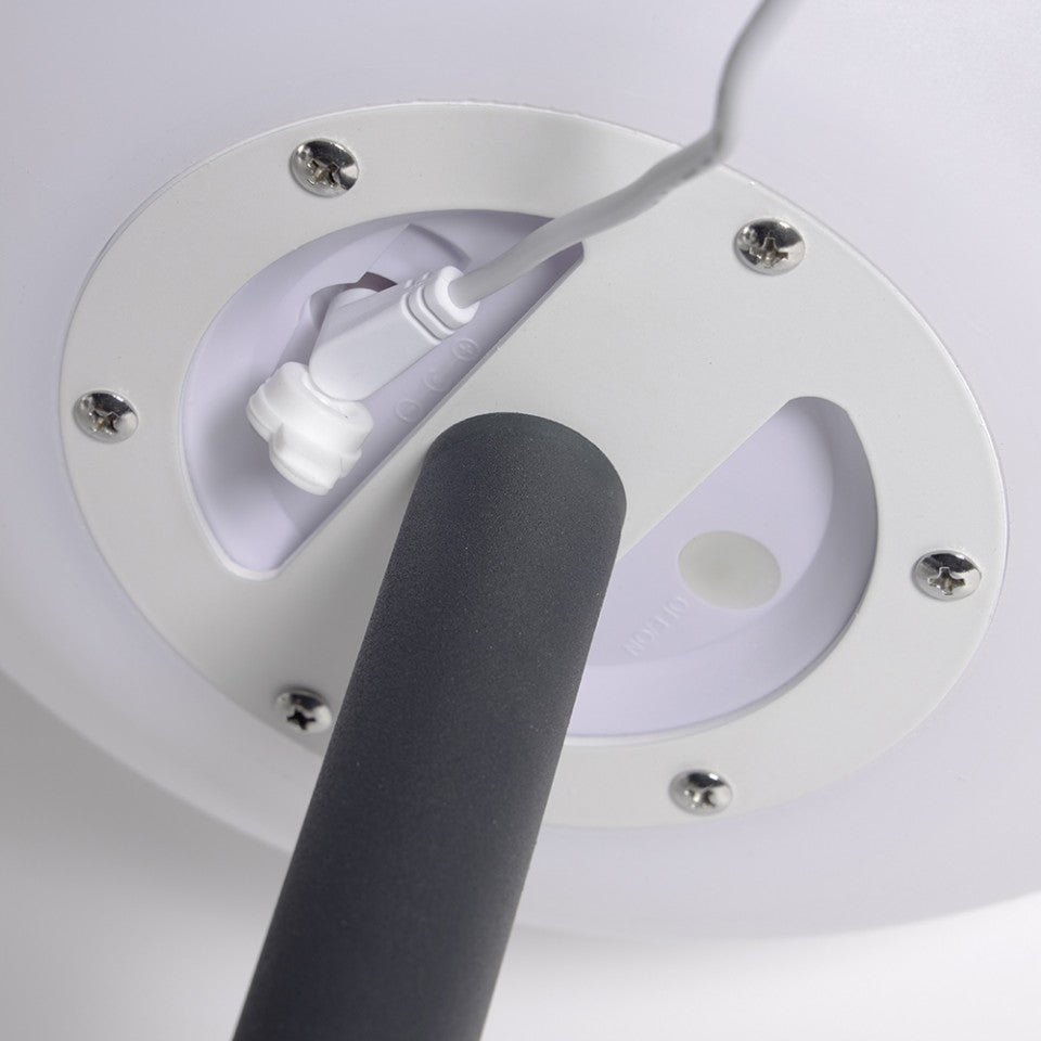 Lampadar pentru exterior alb/negru din metal 155 cm Dinesh Kave Home