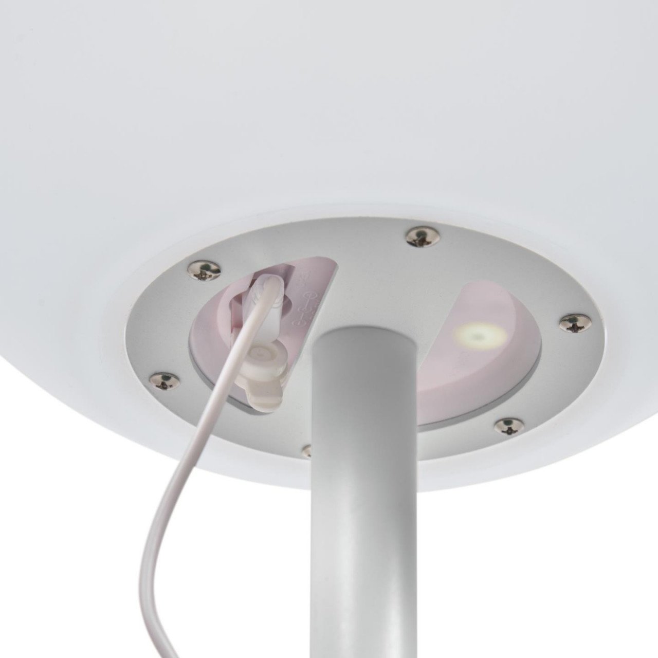 Lampadar portabil alb din metal 120 cm Dinesh Kave Home