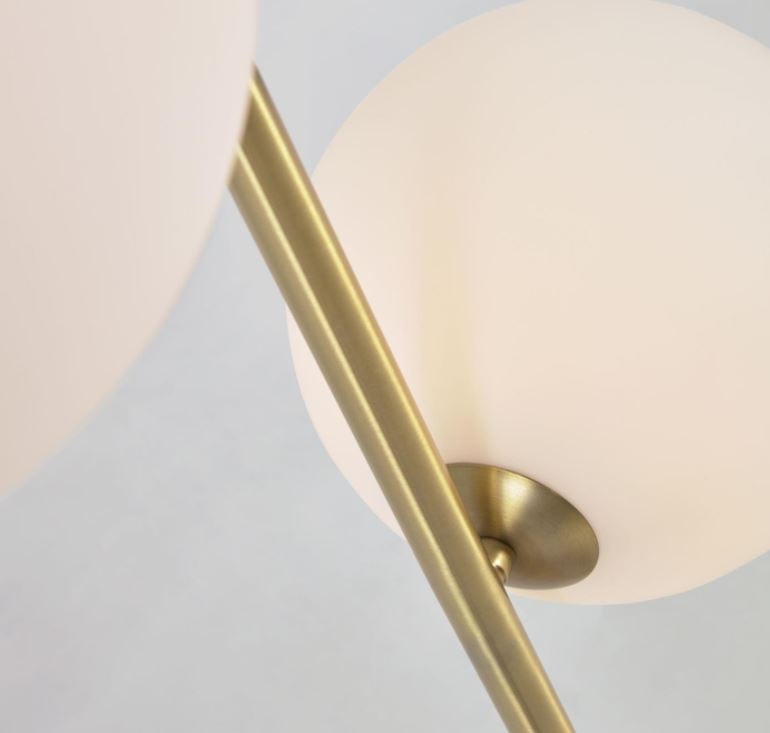 Lampadar verde/auriu din marmura cu 2 becuri 161 cm Lonela Kave Home