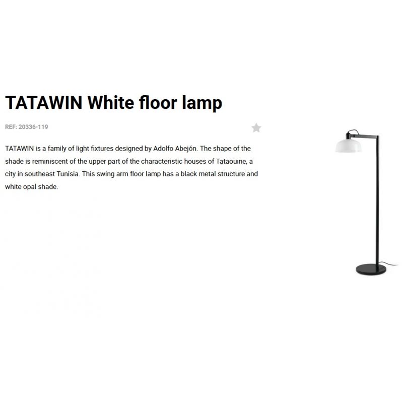 Lampadar/Lampa de podea design ambiental TATAWIN alb