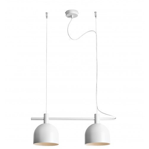Lustra alba din metal cu 2 becuri Beryl White Aldex