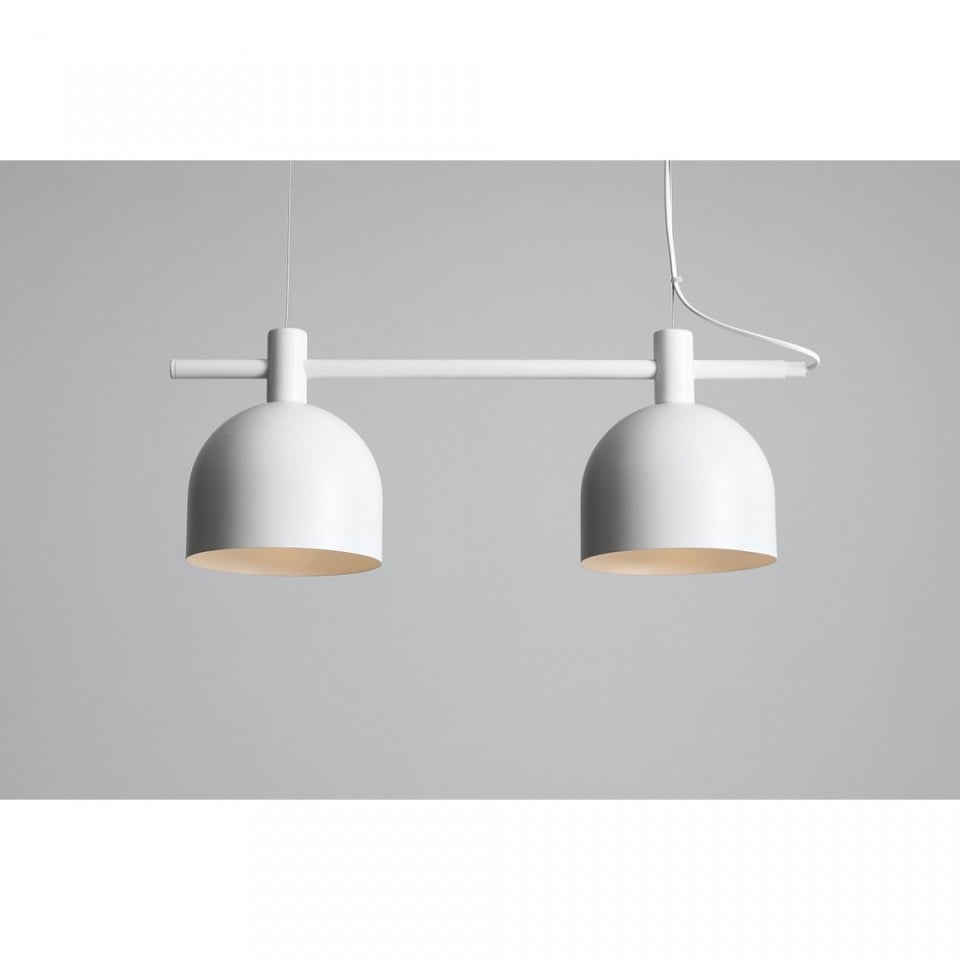 Lustra alba din metal cu 2 becuri Beryl White Aldex