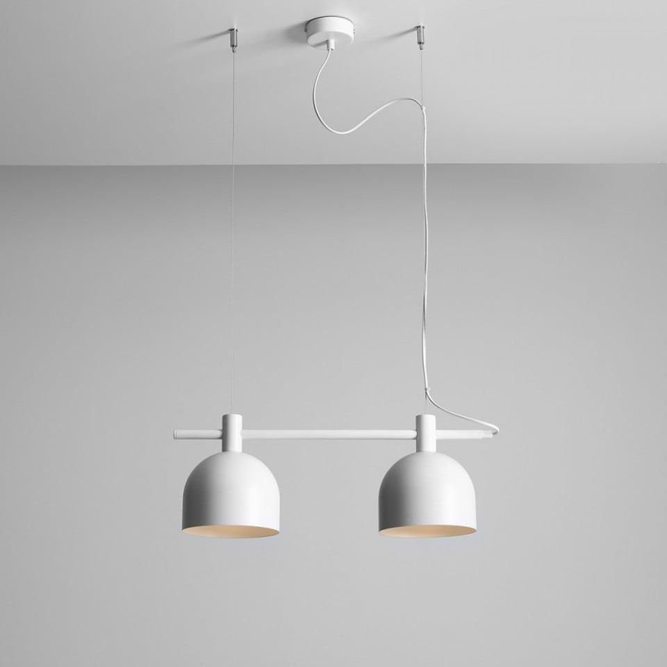 Lustra alba din metal cu 2 becuri Beryl White Aldex