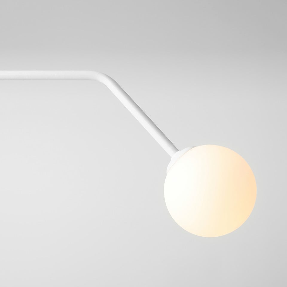 Lustra alba din metal cu 2 becuri Pure Aldex
