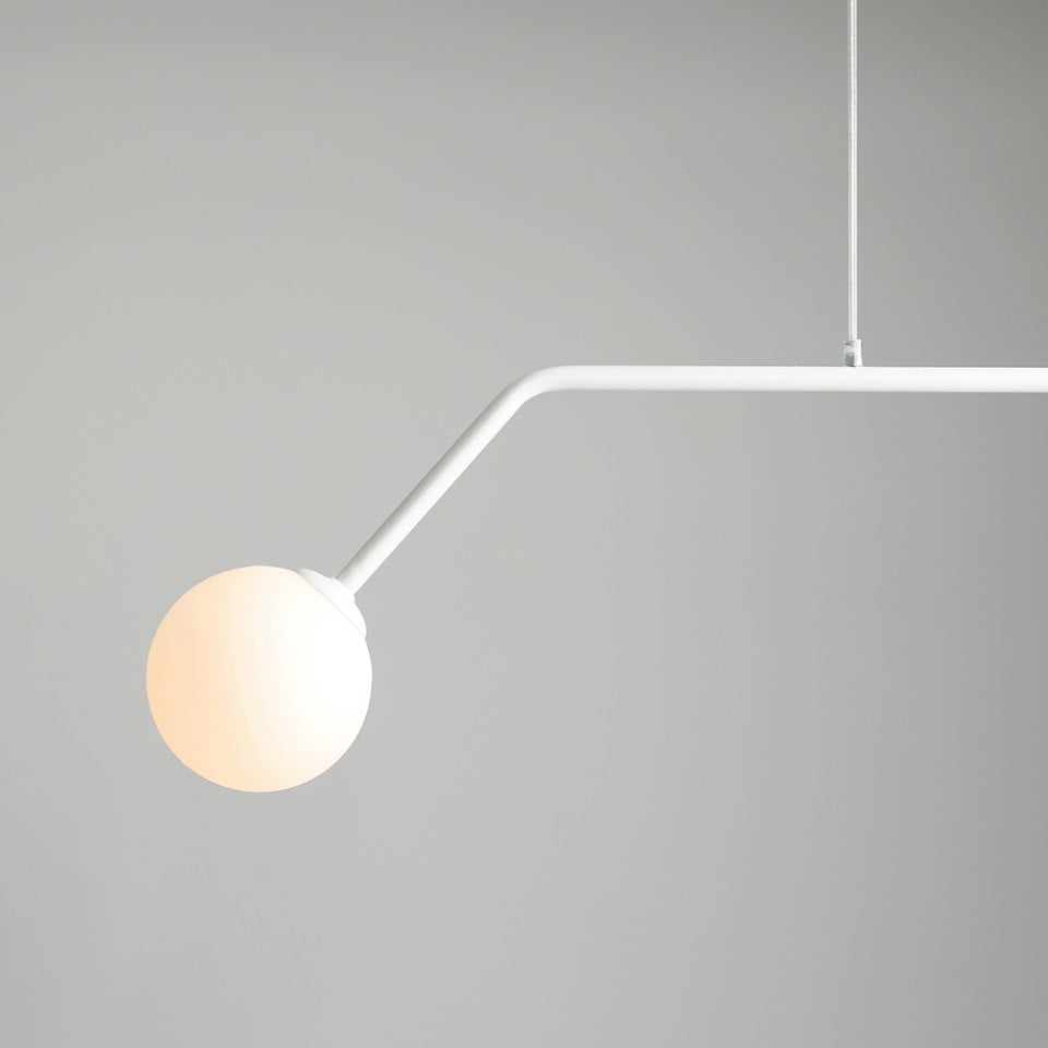 Lustra alba din metal cu 2 becuri Pure Aldex