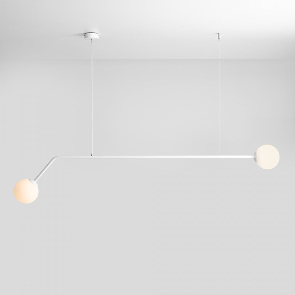 Lustra alba din metal cu 2 becuri Pure Aldex