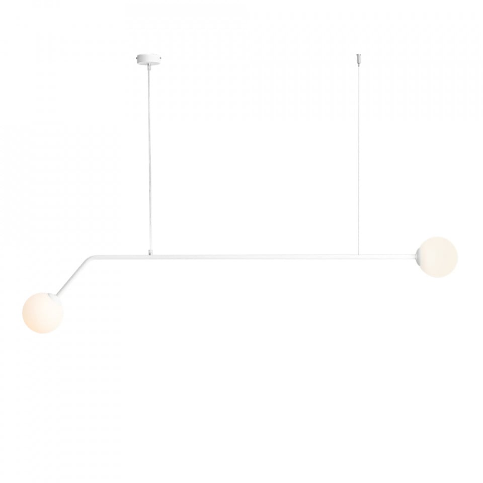 Lustra alba din metal cu 2 becuri Pure Aldex